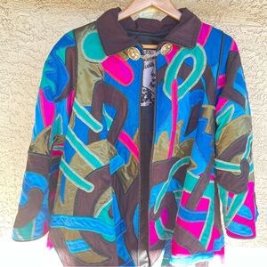 JUDITH ROBERTS 80s RARE JACKET Handmade Colorful Abstract Art Vintage